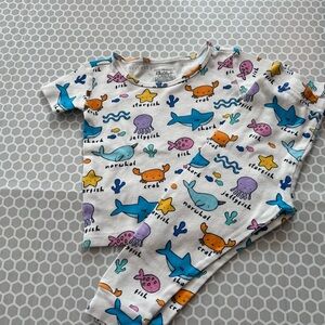 The Children's Place White Baby Pajama Set  Multicolor Ocean Accents Size 18-24M